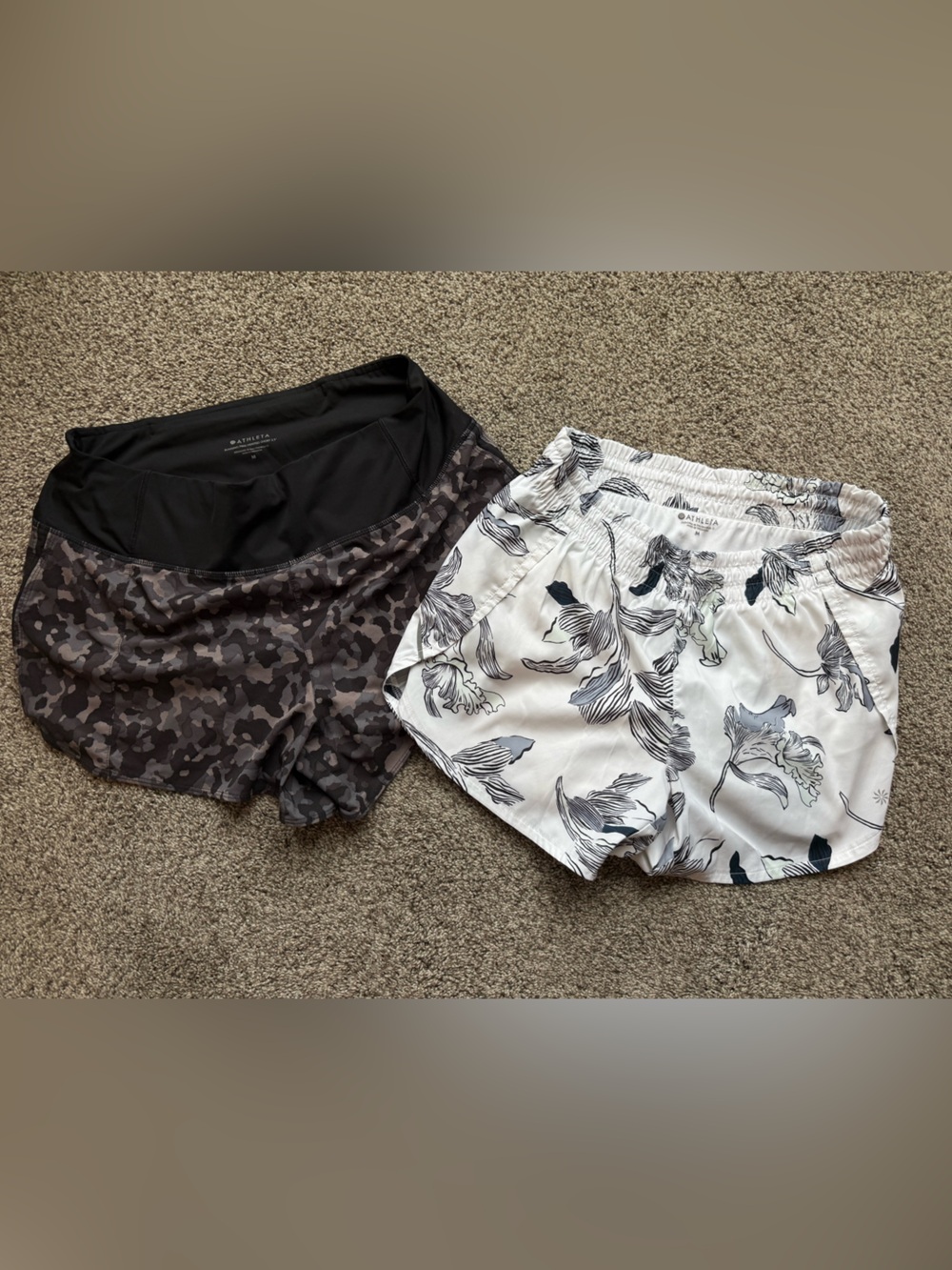 Athleta Black Floral and Camo Women's Athletic Shorts